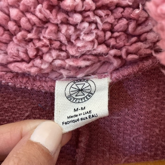Urban Outfitters Pink Quarter Zip Collared Fuzzy Jacket - Picture 7 of 10